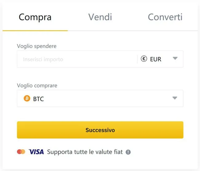 comprare cripto da carta binance.com