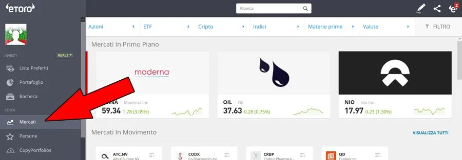 come funziona demo comprare azioni commissioni zero