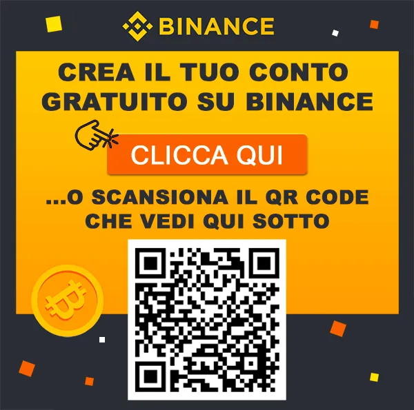 binance italia registrazione conto bonus