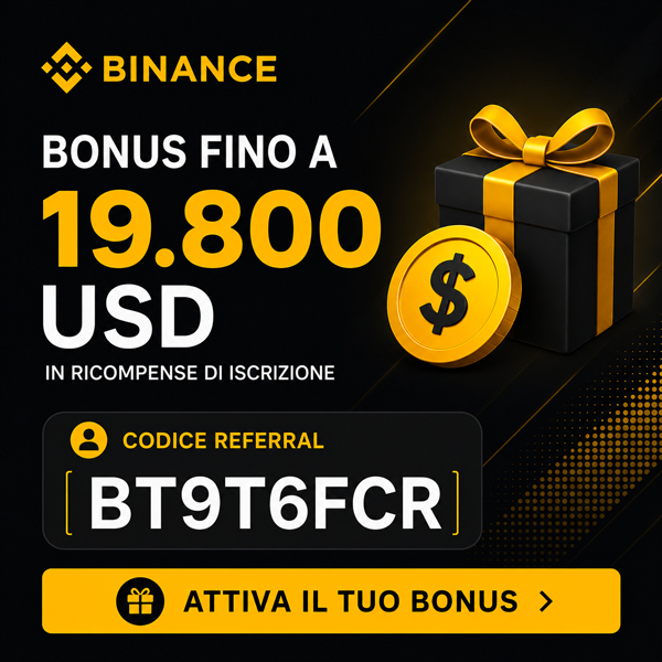 binance bonus benvenuto 2026 ricompense codice referral id