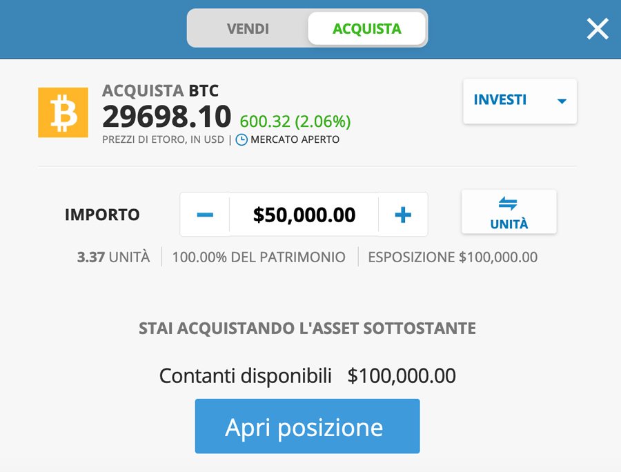 come aprire posizione long virtuale