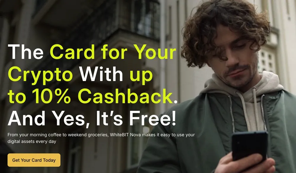 richiesta whitebit card con cashback