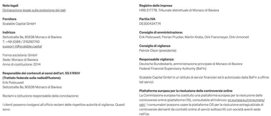 dettagli azienda scalable capital sicurezza