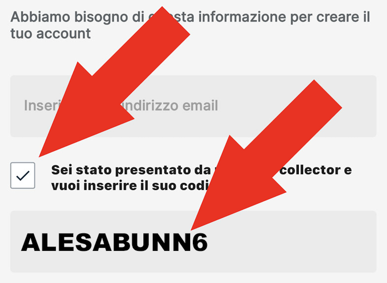 codice amico invito collecto credito