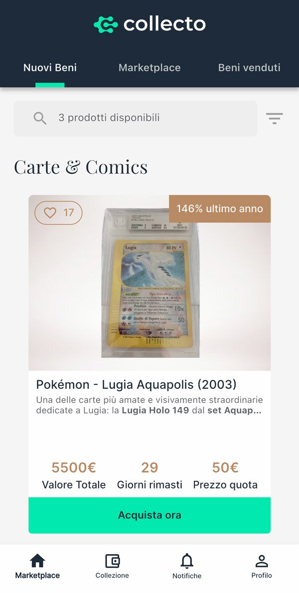 collecto app ufficiale nuovi beni