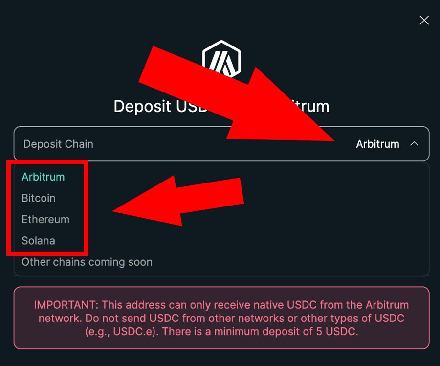 come depositare su rete hyperliquid