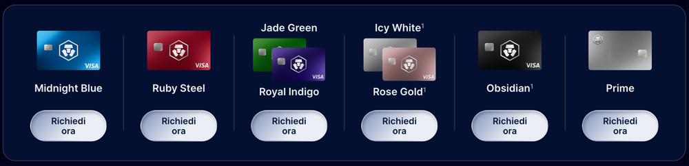 tipi di carte crypto.com