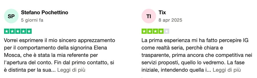 trustpilot recensioni ig broker markets italia