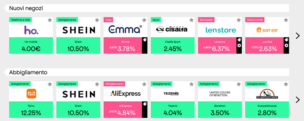 percentuale cashback bitcoin negozi online