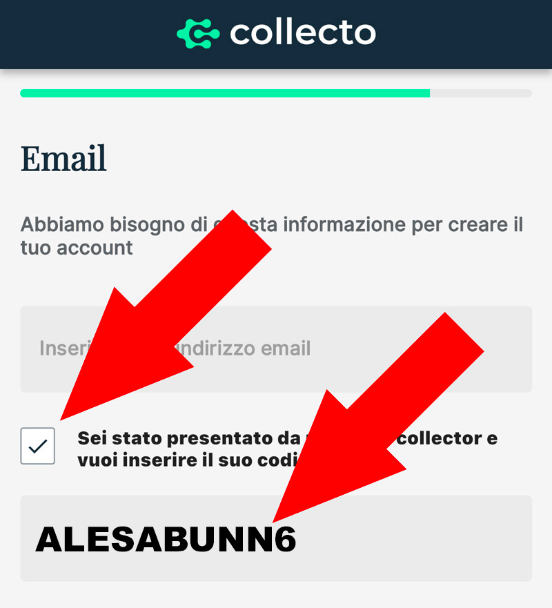 collecto codice amico bonus
