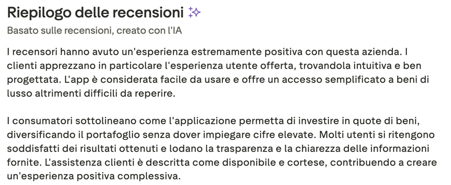 riepilogo recensioni collecto