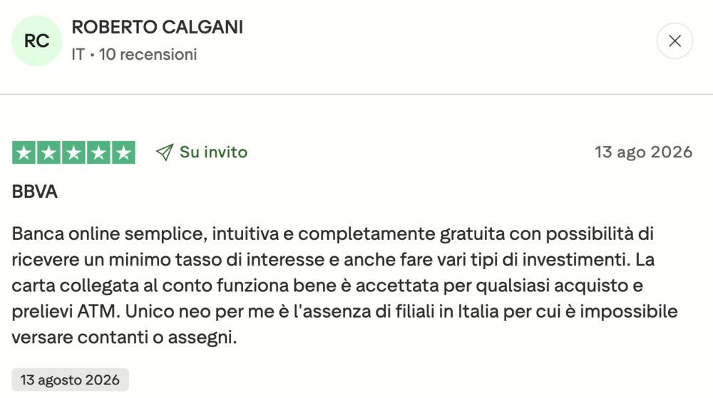 Opinione sul conto BBVA: recensione a 5 stelle su carta, prelievi ATM e assenza di filiali